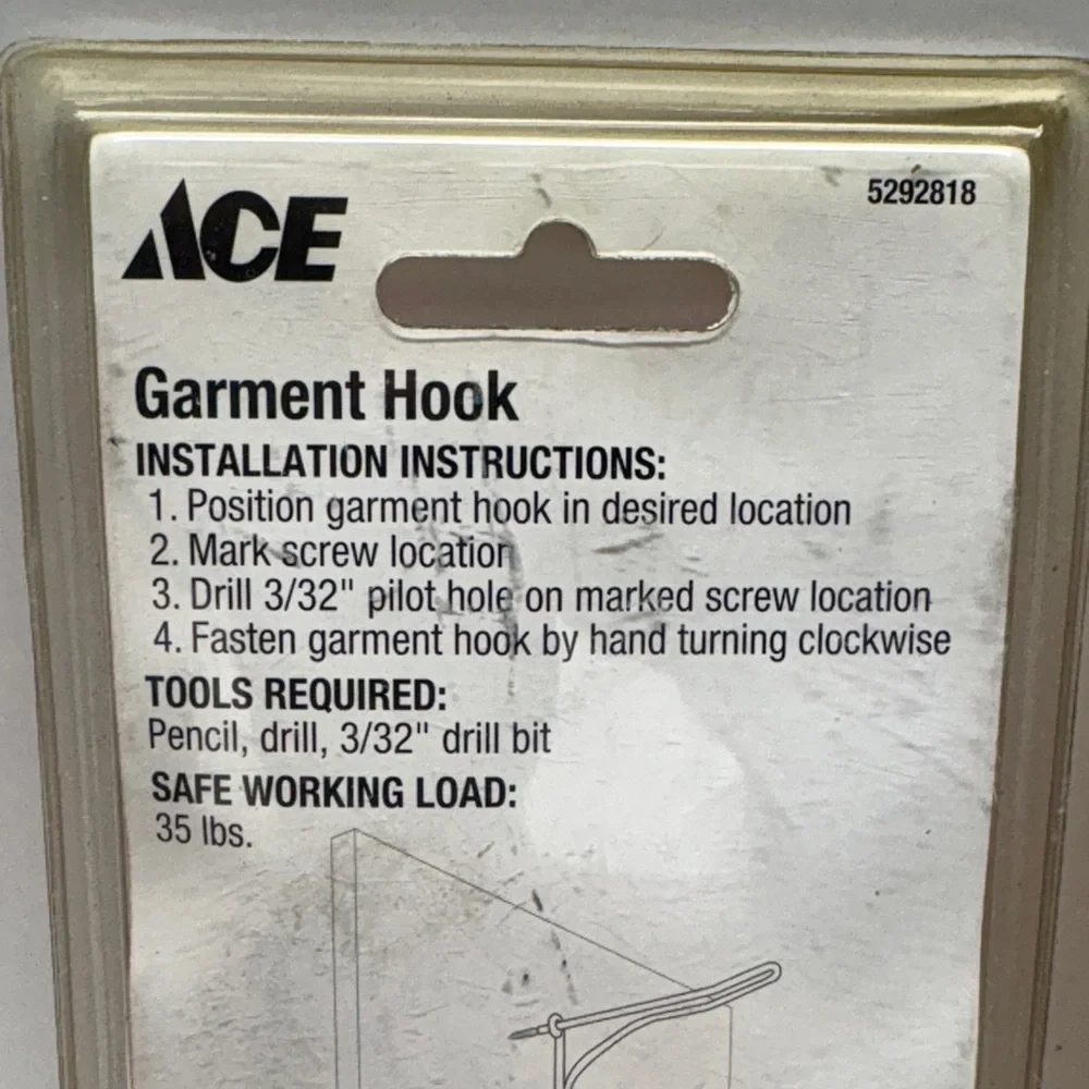 ACE Garment Coat and Hat Hook 3-3/4 in Gold
